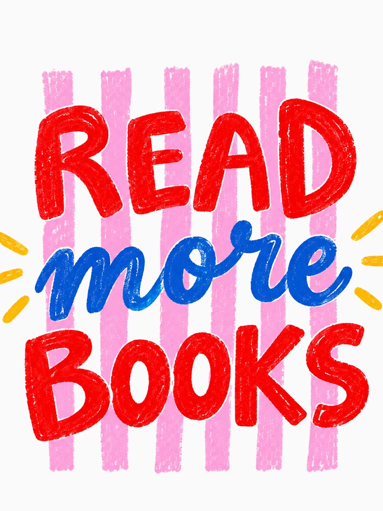 Read More Books Colorful Retro Book Lover Design by mik lor