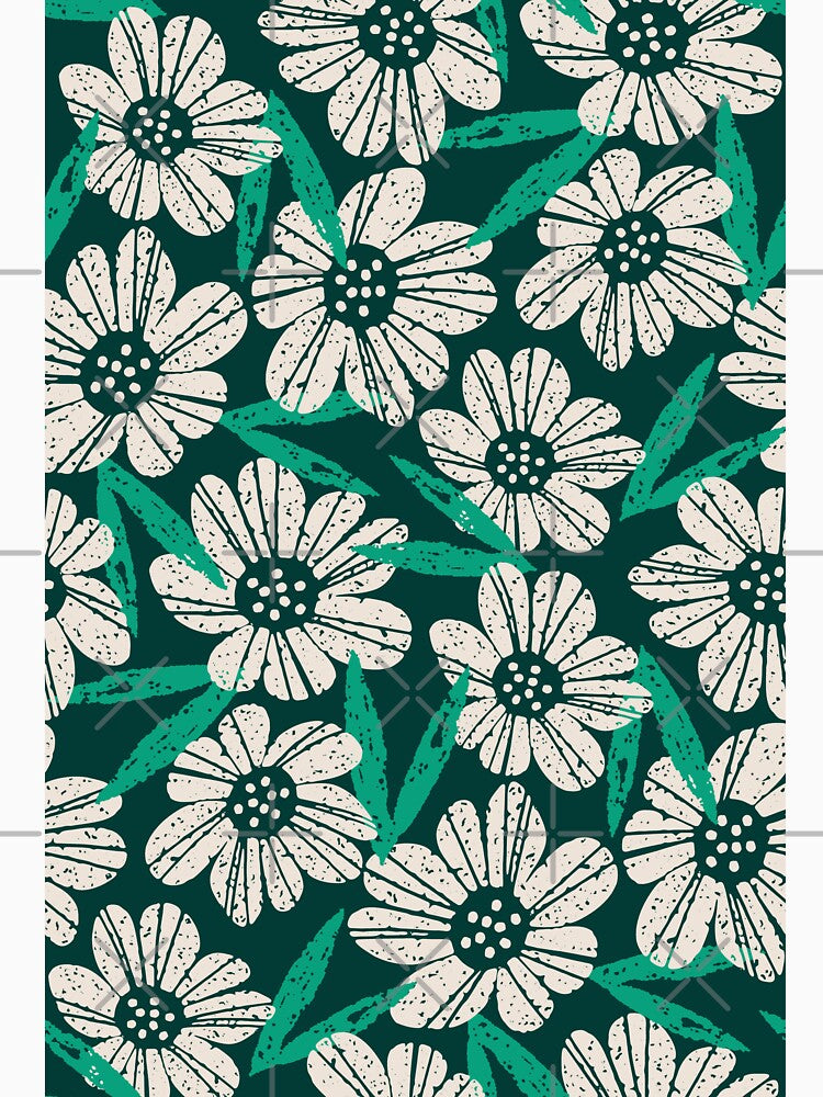 Green grunge wildflowers - Mountain Avens Flowers by EliveraDesigns