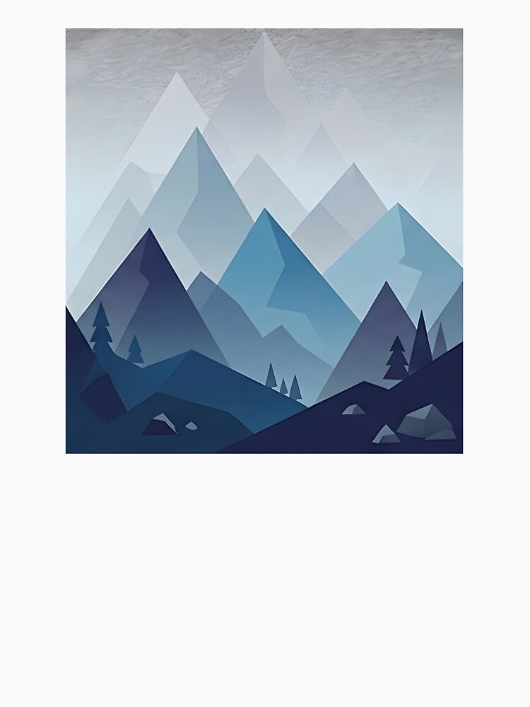Geometric Layered Mountain Minimalist Vector Design by Yellowriversss
