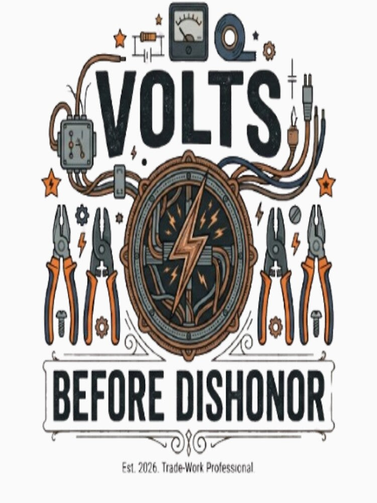 Volts Before Dishonor Funny Electrician Trade Worker Gift by ArtsyElegance4U ⭐⭐⭐⭐⭐