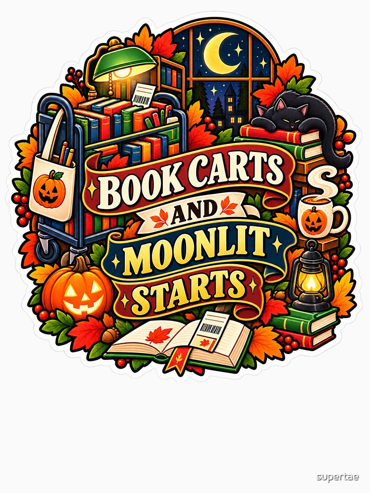 Book Carts And Moonlit Starts Librarian by supertae