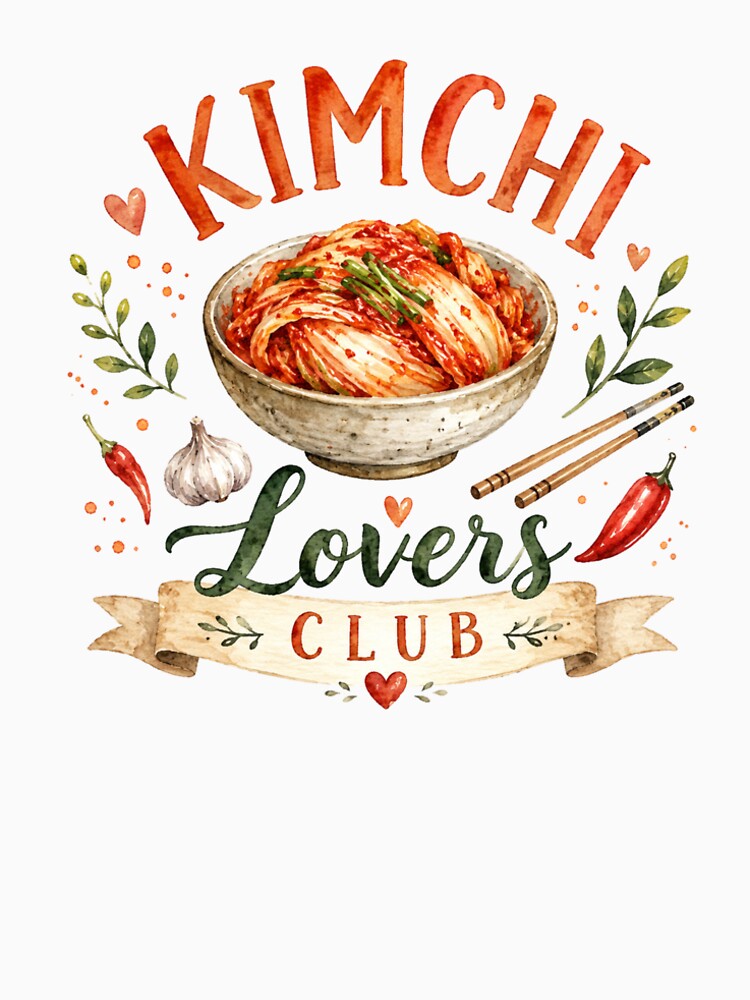 Kimchi Lovers Club Watercolor Food Lover Design by Verycutethings