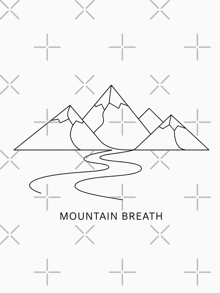 Mountain Breath Minimalist Line Art Landscape with River and Peaks by us-products