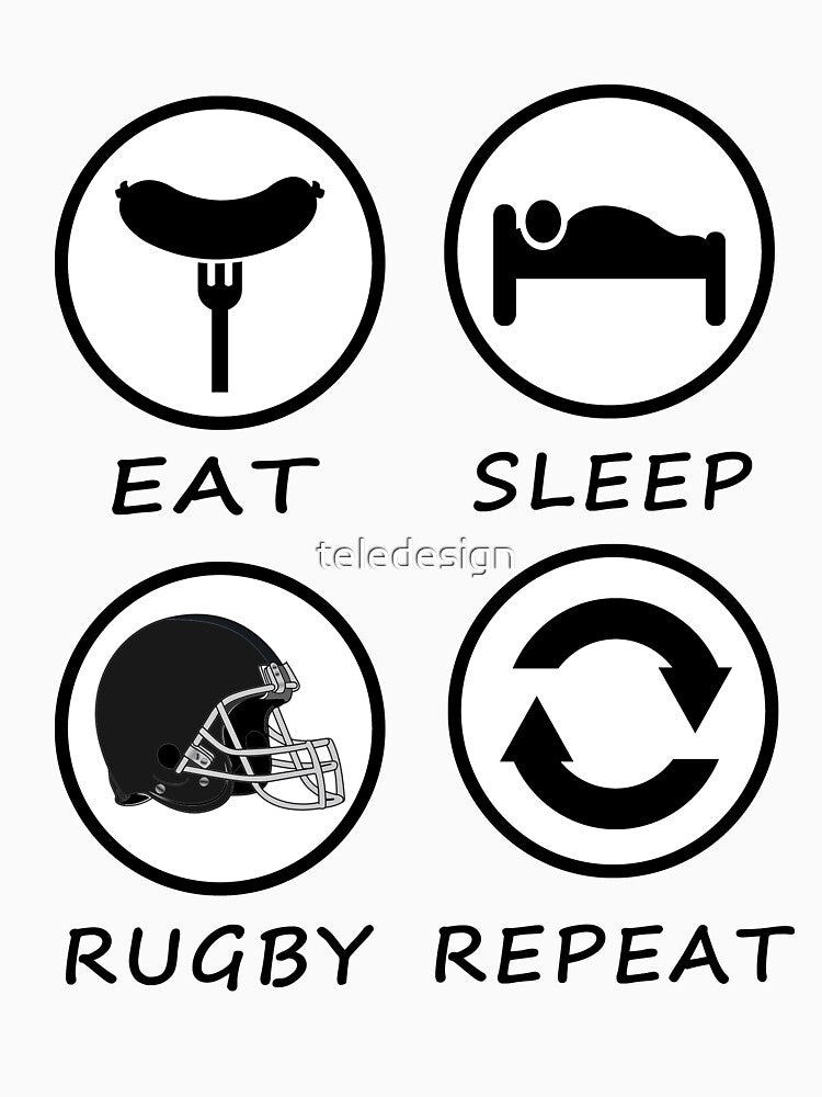 Eat Sleep Rugby Repeat by teledesign