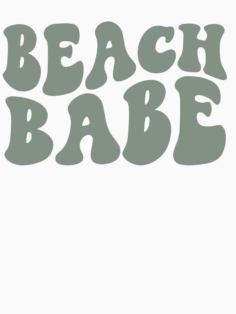 Beach Babe Sage Green Retro Graphic Bridal Party Gifts for Bachelorette Party by mysticblvd