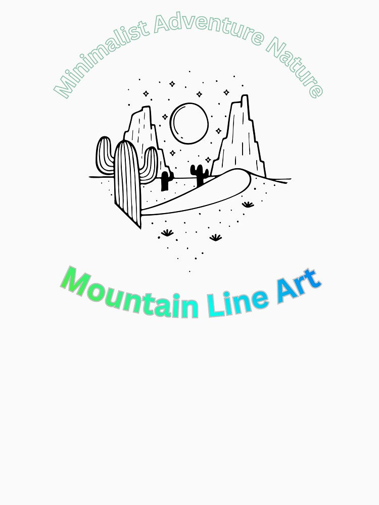 Mountain Line Art Minimalist Adventure by ArtistMadrid
