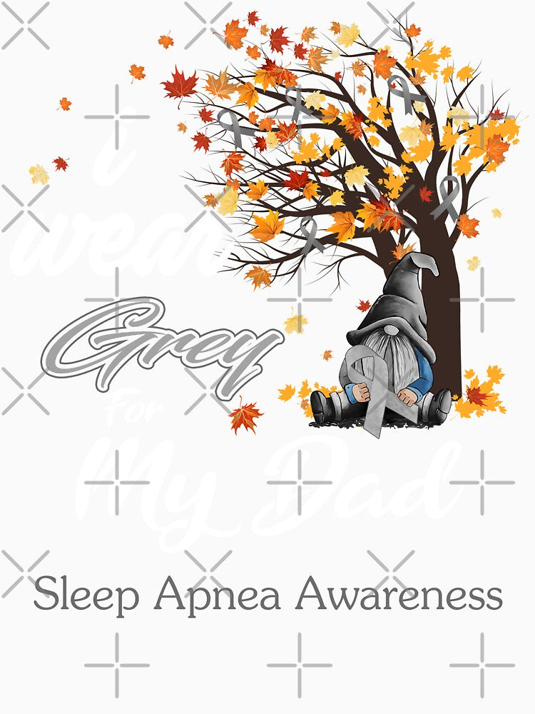 Sleep Apnea Awareness Ribbon Tree I Wear Grey For My Dad by Hatjar