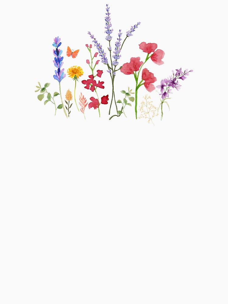 Blooming Flowers In Watercolor by jenmountainen