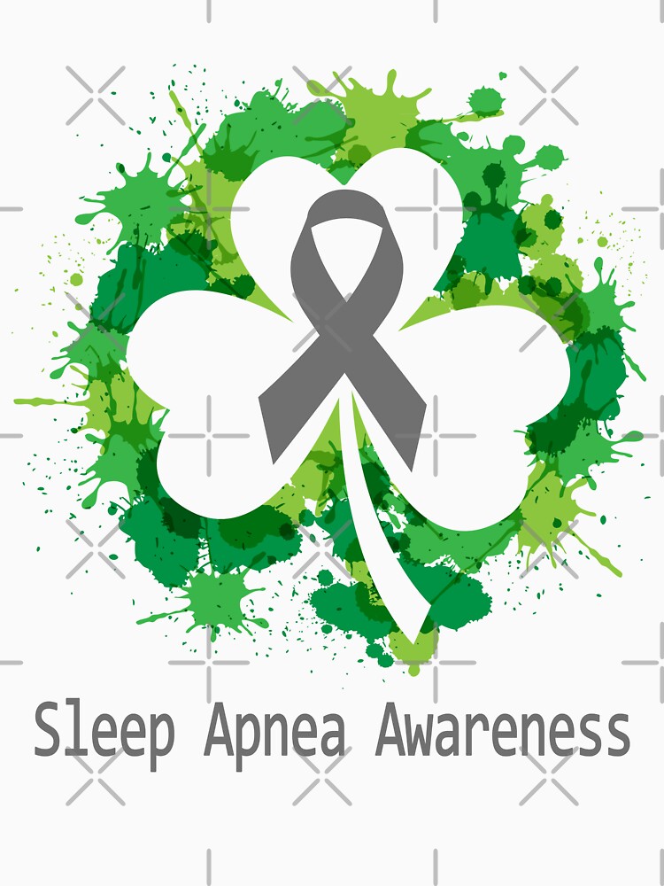 Sleep Apnea Awareness Clover Ribbon Happy Patricks Day Support Sleep Apnea Warrior Gifts by Tammyilaria