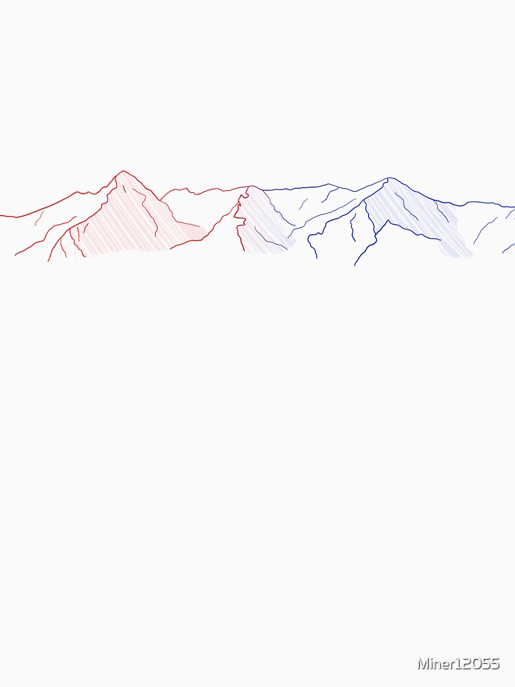 Colorful Mount Elbert Minimal Line Art – Colorado Mountain Drawing by Miner12055