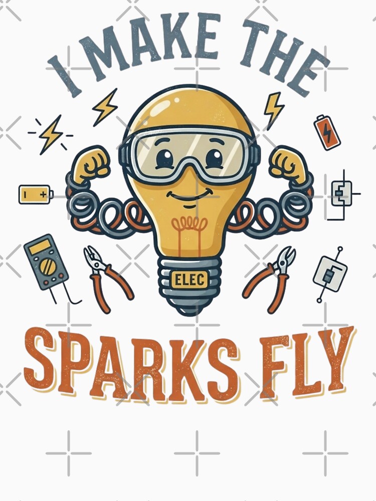 I Make the Sparks Fly Funny Electrician Light Bulb Vintage Design by KreatoLab