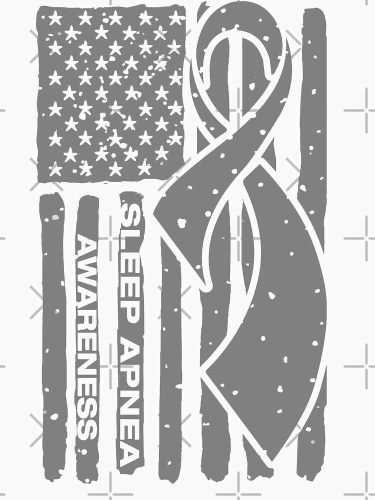 Sleep Apnea Awareness Ribbon American Flag by Tadmab