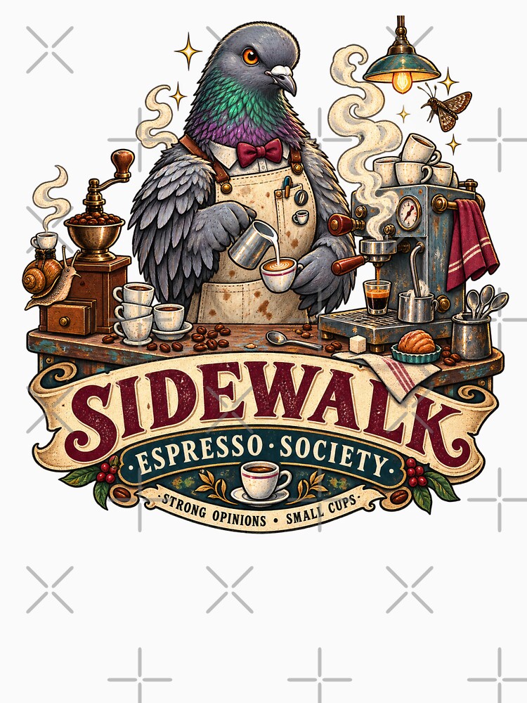 Sidewalk Espresso Society Pigeon Barista by Trendy-Artistry