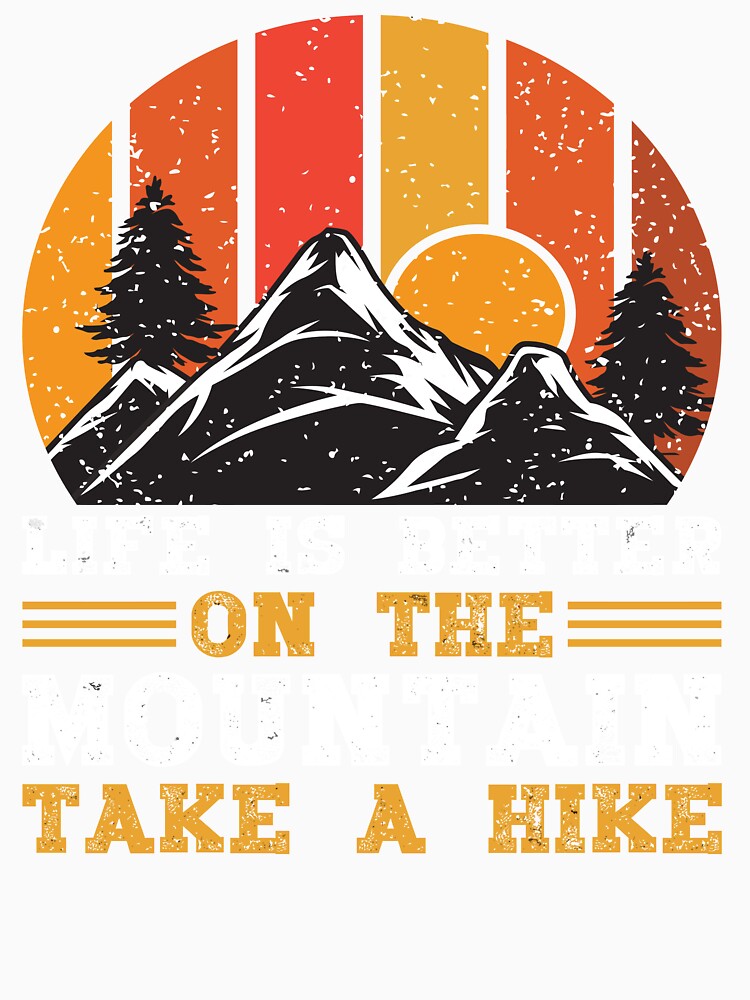Minimalist White Retro Hiking Art by MountainMoodCo