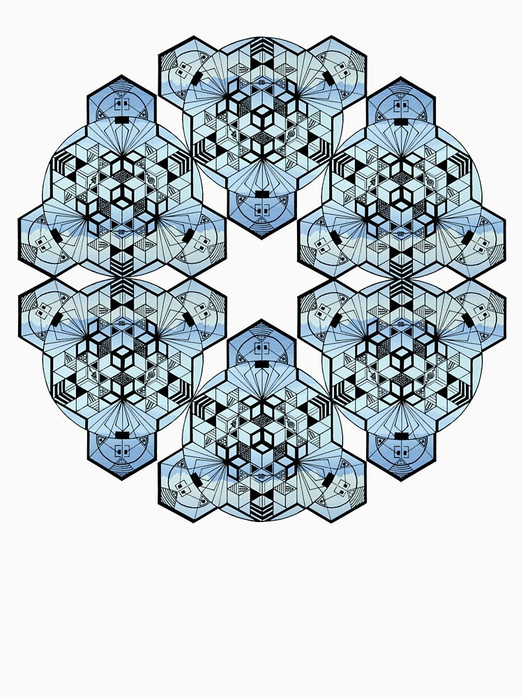 Mountain Range Cube Mandala Star by createVisions