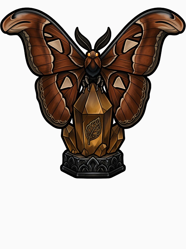 Gothic Atlas Moth Dark Amber Crystal by IllumeInk