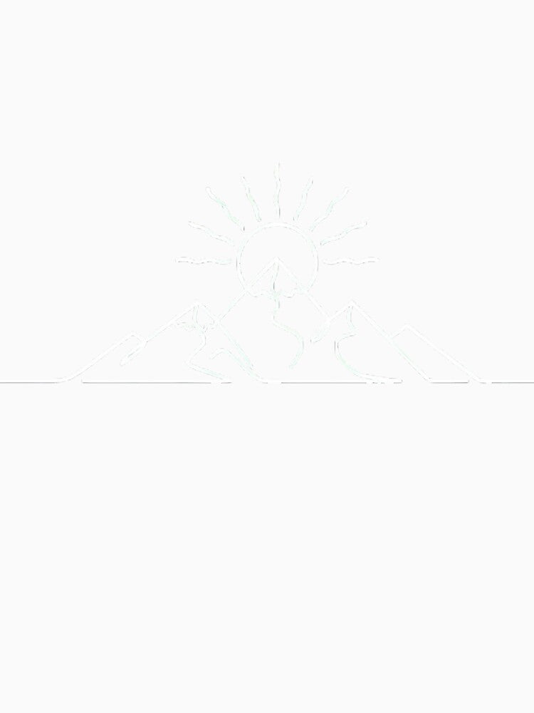 Minimal Mountain Sunrise Line Art Illustration by MCV-Designs
