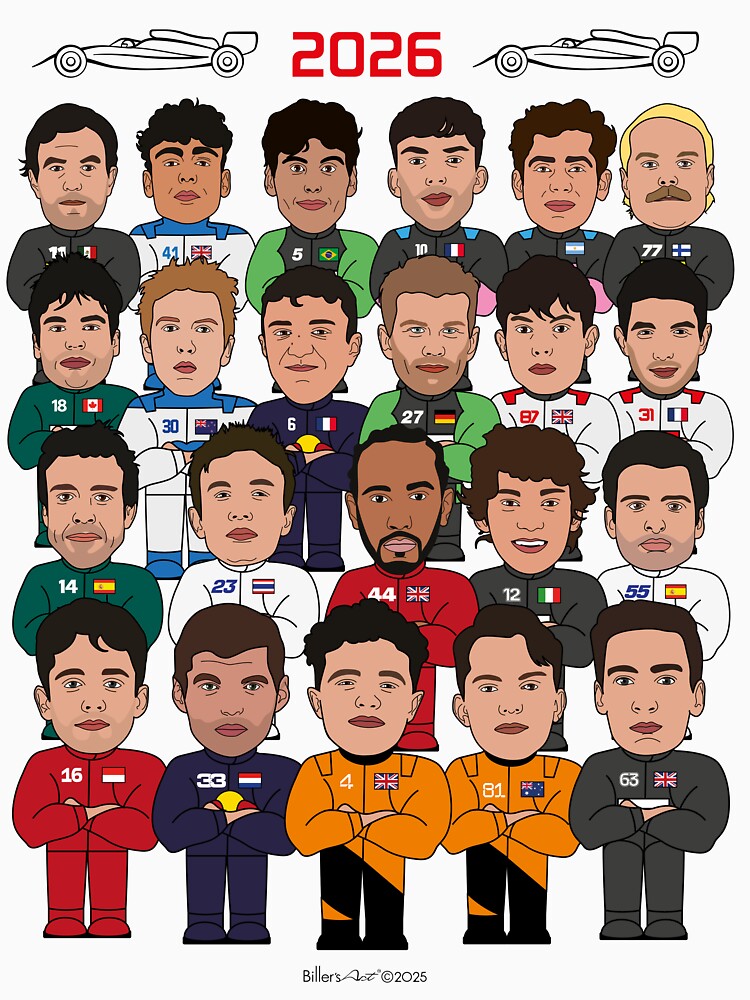Many Formula 1 2026 racing drivers items. Original and unique! by Billers Art