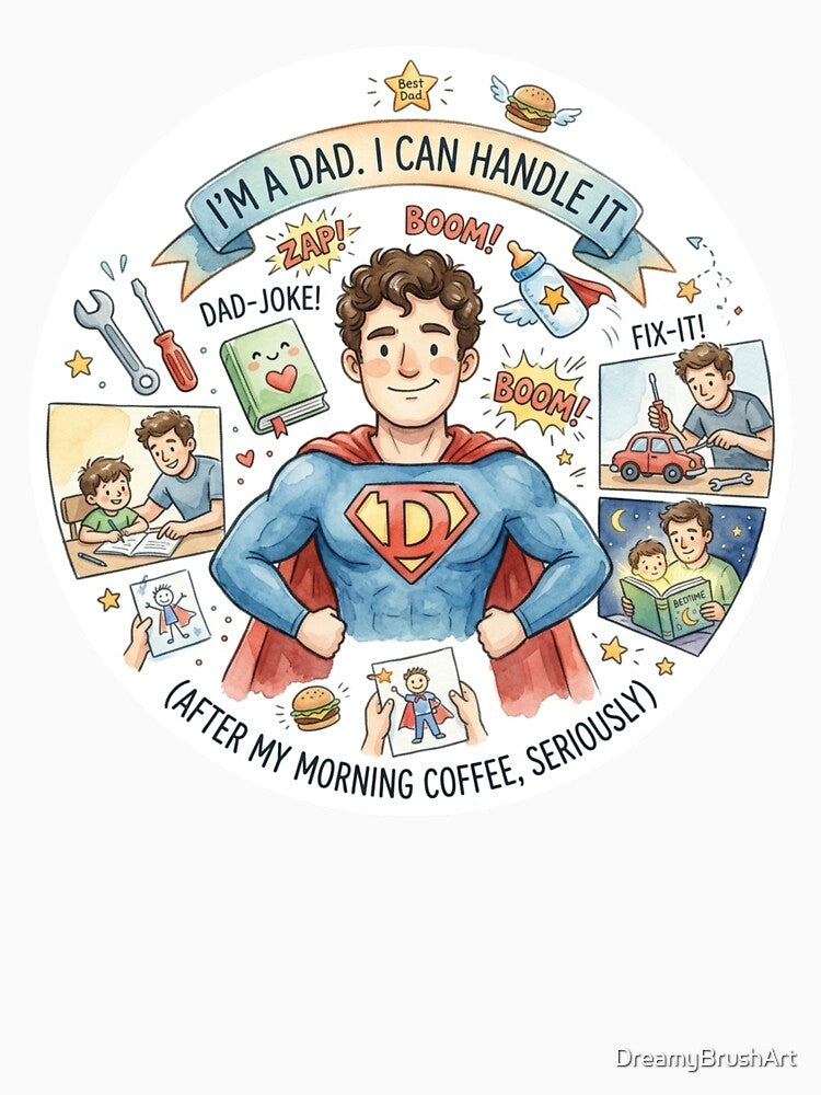 Super Dad Superhero Gift Funny Father's Day Fix It Everyday Hero by DreamyBrushArt