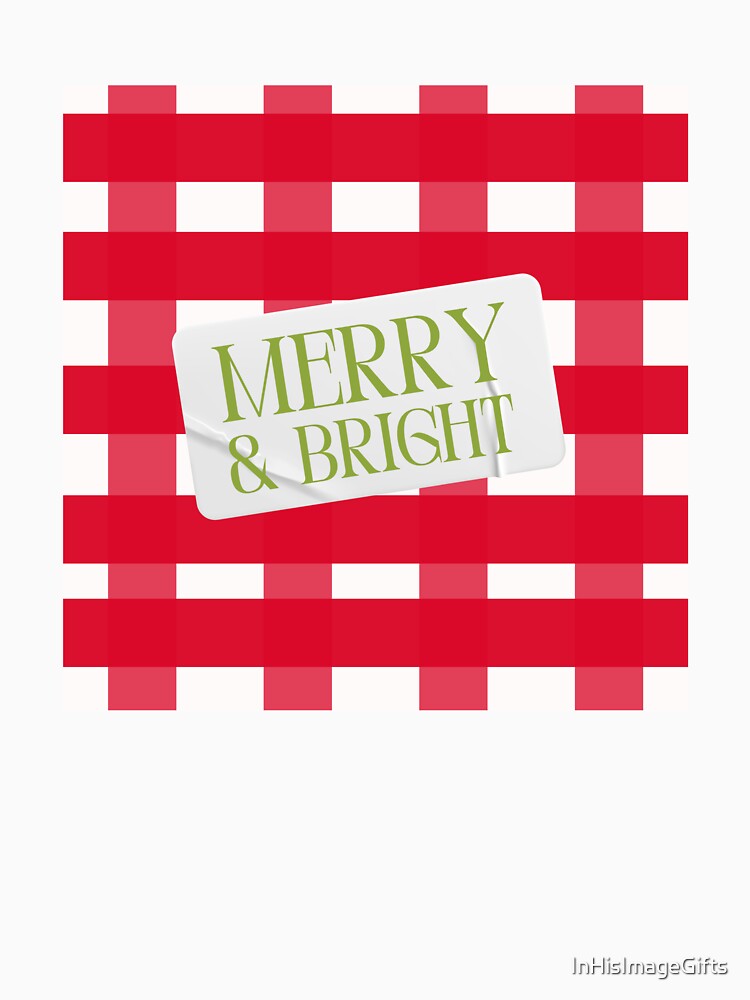 Merry & Bright Plaid Christmas Design | Cozy Plaid Xmas Gifts | Gift For Secret Santa | White Elephant by InHisImageGifts