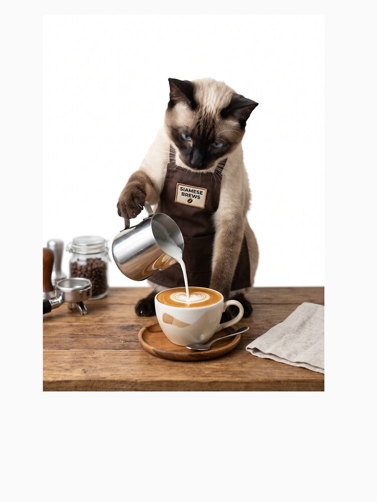Barista Siamese Cat by PictoVibe
