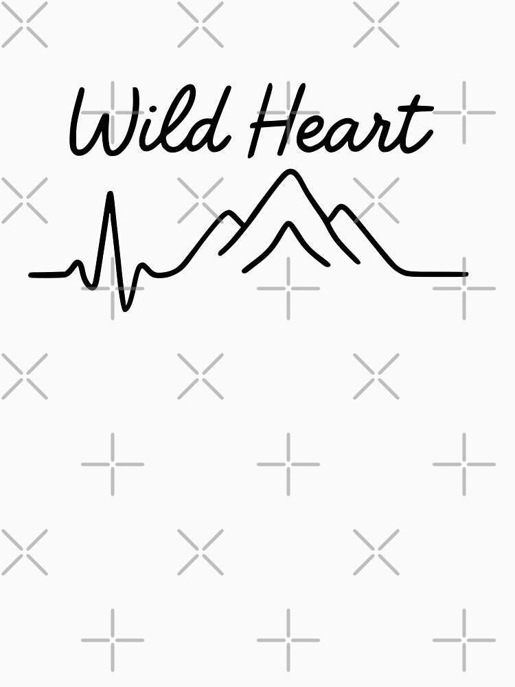 Wild Heart Mountain Pulse (Black Version) – Adventure Line Art by Fikuall