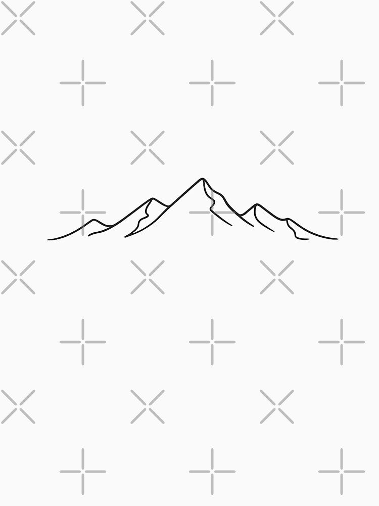 Minimalist Single Line Mountain Peak Art by Bratak