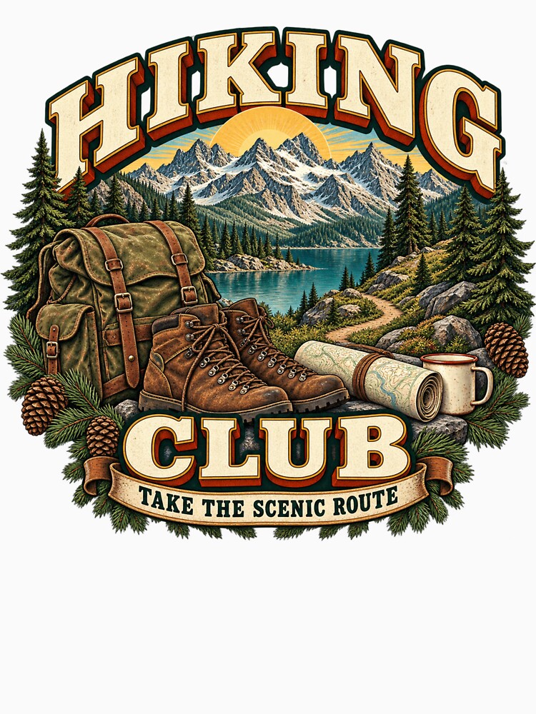 Vintage Hiking Club Mountain Adventure by Mostafa Studio