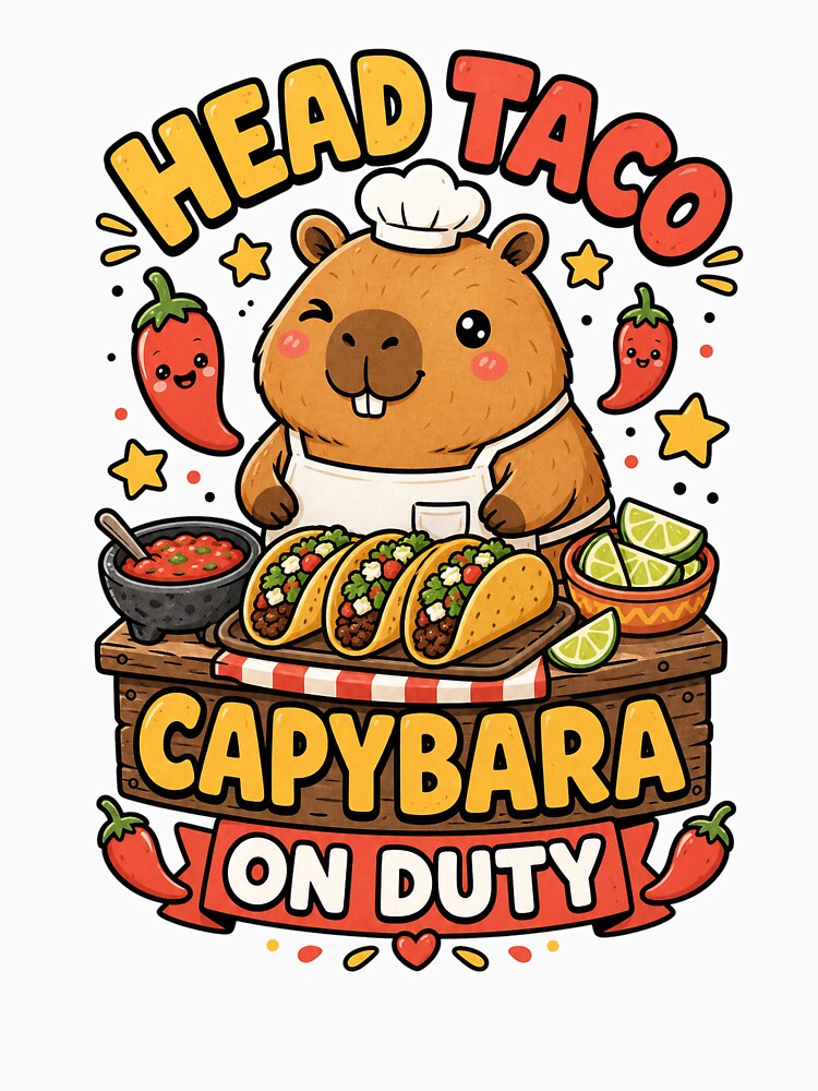 Capybara Taco Chef Funny Animal Lovers Novelty by VisualArtsOasis