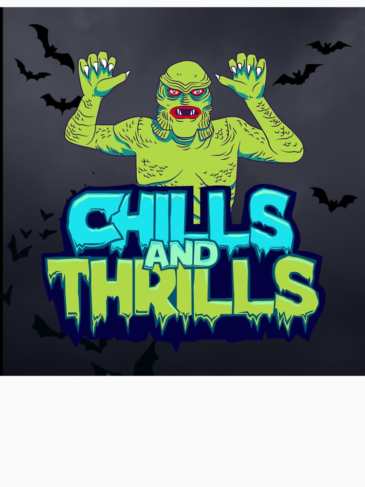 Chills And Thrills Retro Swamp Monster Creature by GalushaGraphics