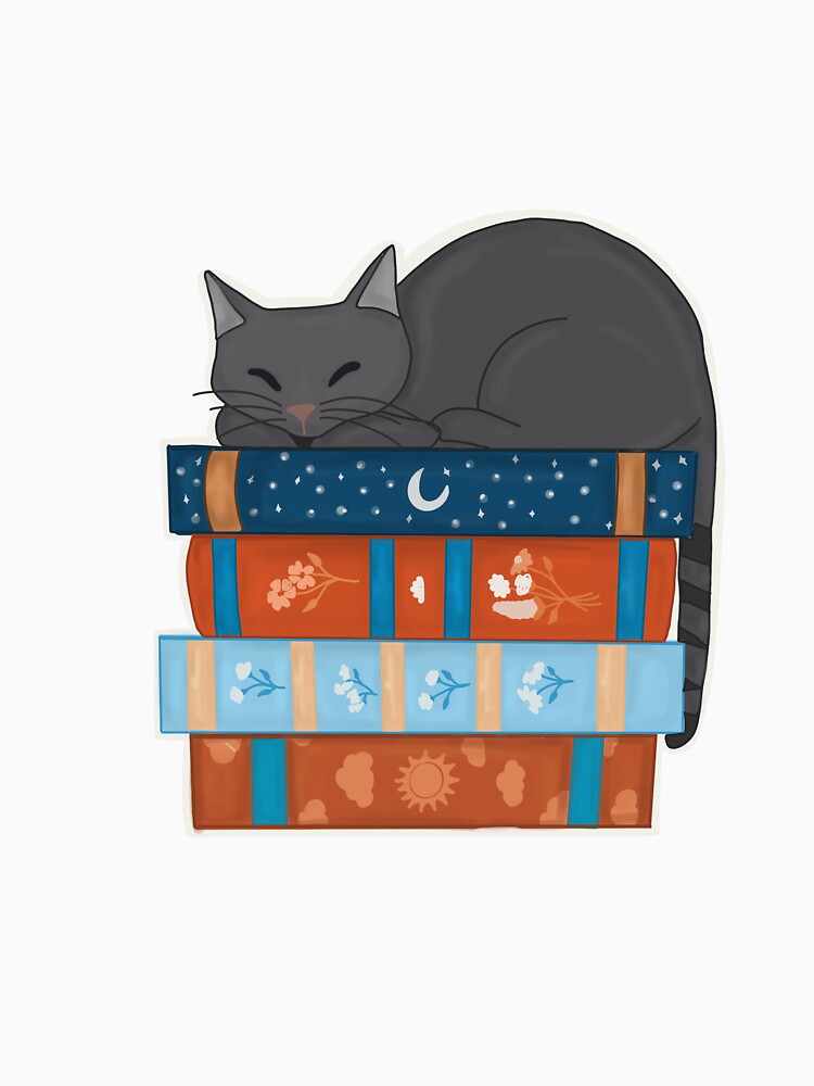 Cat Sleeping on Books by Jenna Johnson