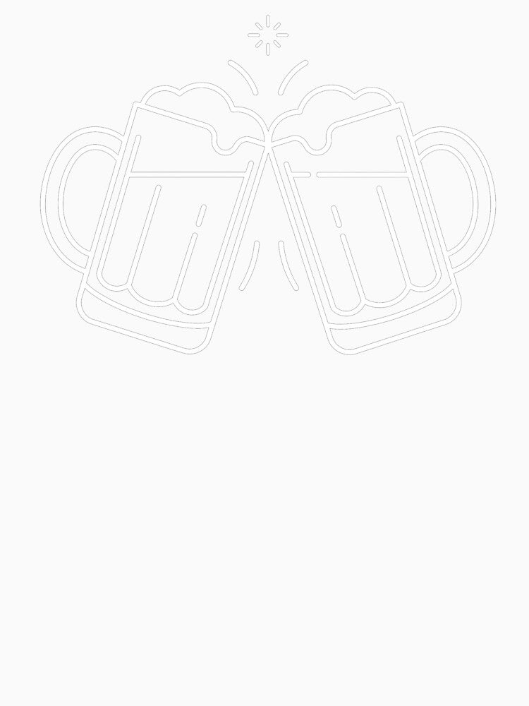Minimalist Clinking Beer Mugs Cheers Line Art by TeNovaStudio
