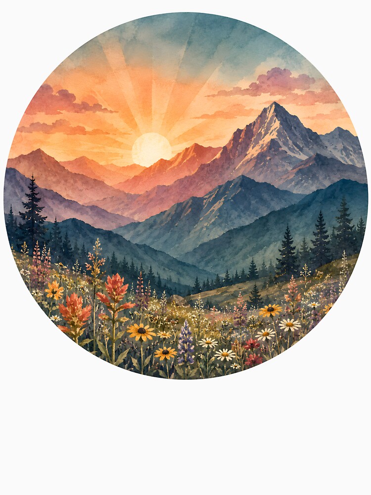 Mountain sunrise by trendspatterns