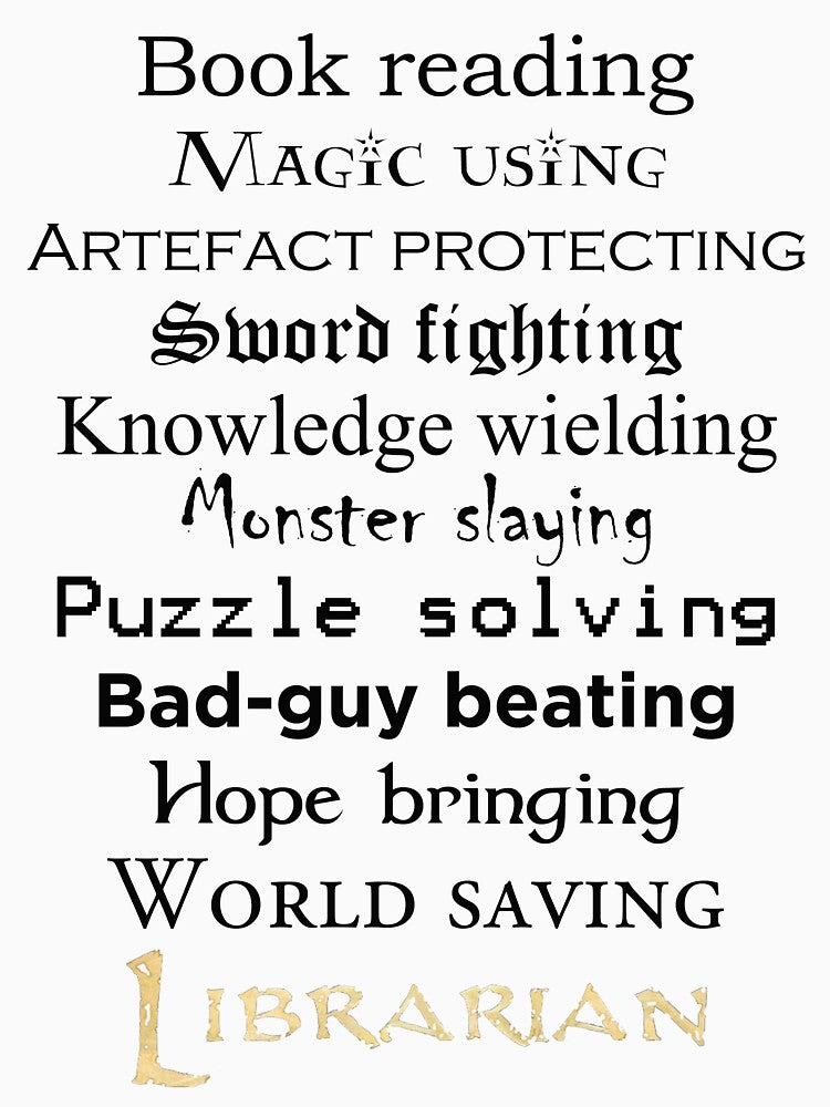 Librarian black text by dogandbooks