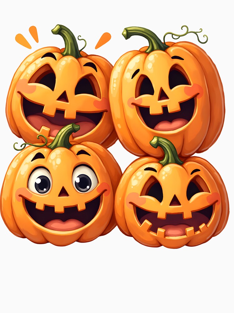 Retro Cartoon Halloween Pumpkins by FunCartoonSpot