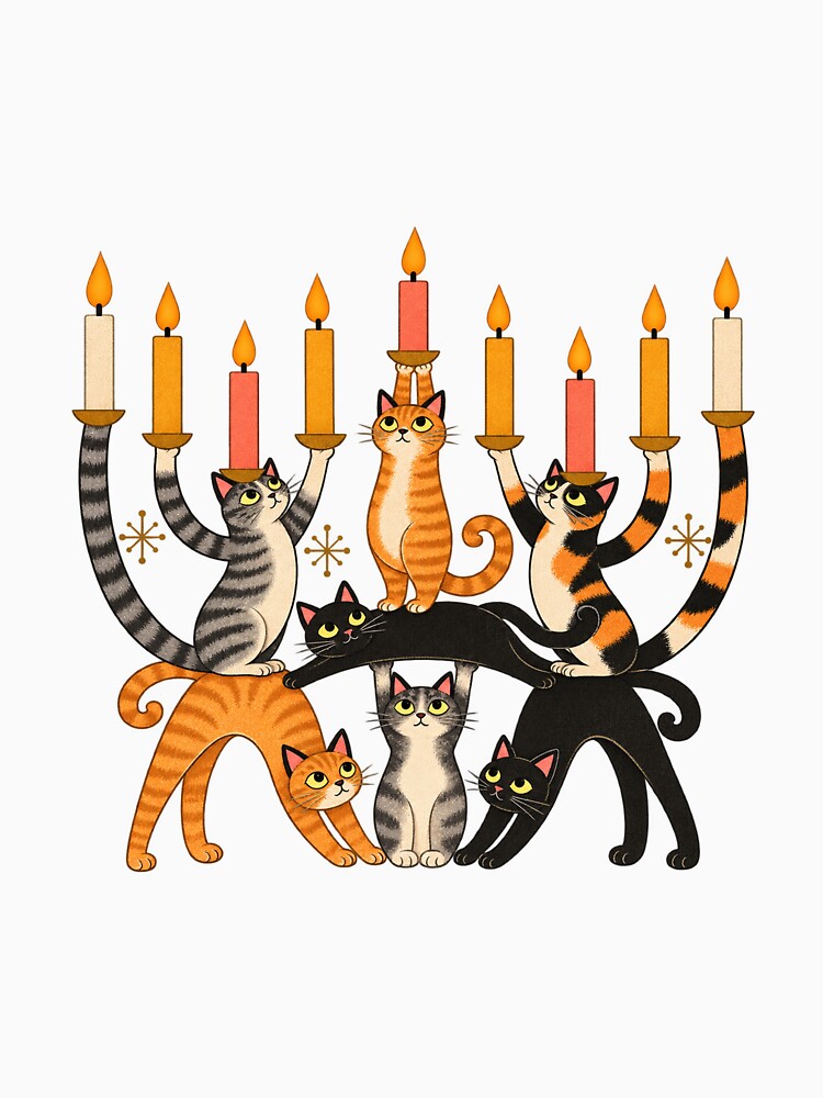 Cat Menorah Hanukkah by 68MadagascarZoo