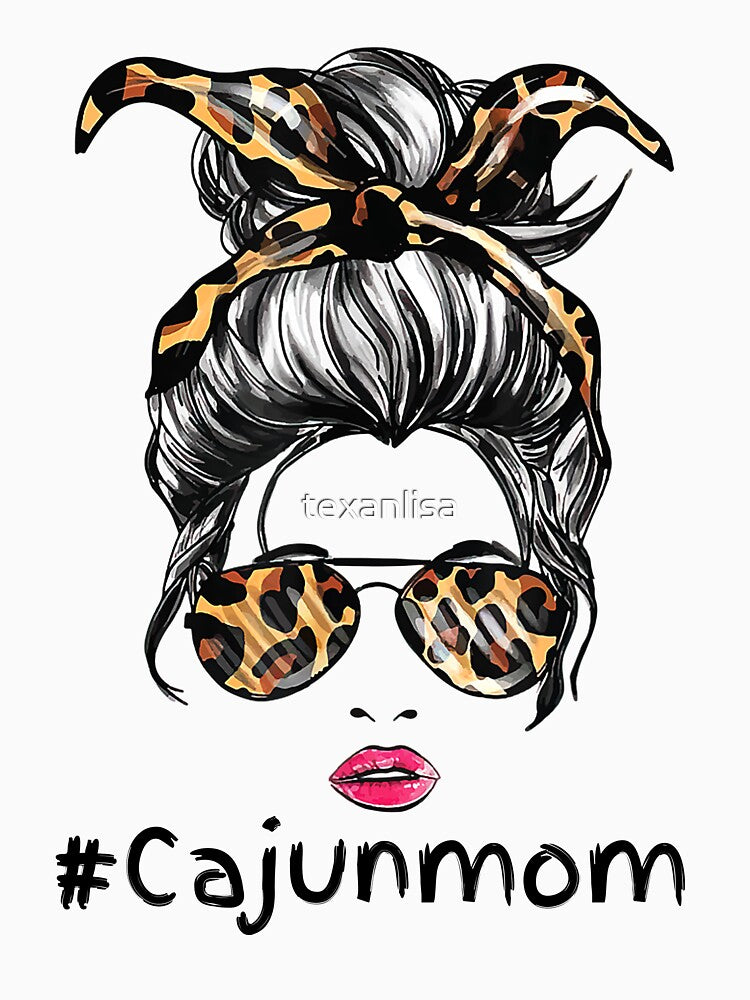 Cajun Mom Leopard Messy Bun Life by speakupandshine