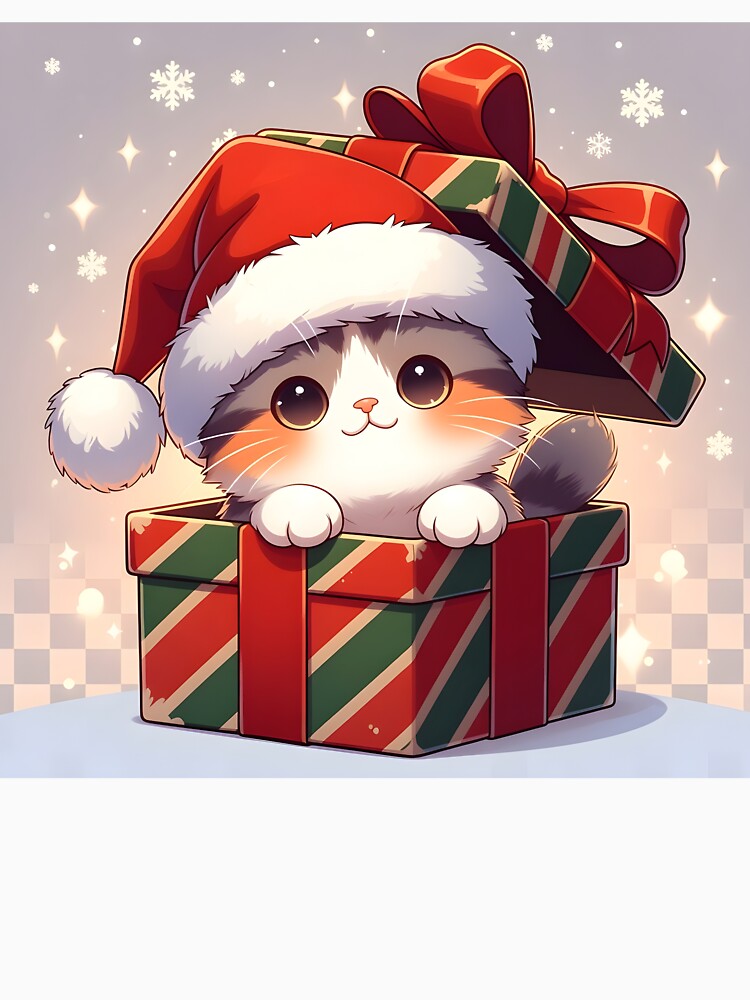 Merry Christmas Cat – Cute Cat in Santa Hat Christmas Design by goodshopsshop