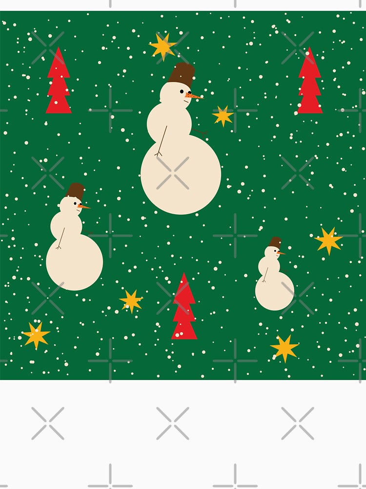 Green Christmas Snowman Pattern by photossmirnov