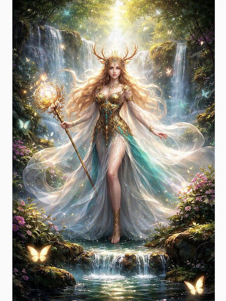 Forest Goddess of Light – Magical Fantasy Nature Artwork by DrizzyV