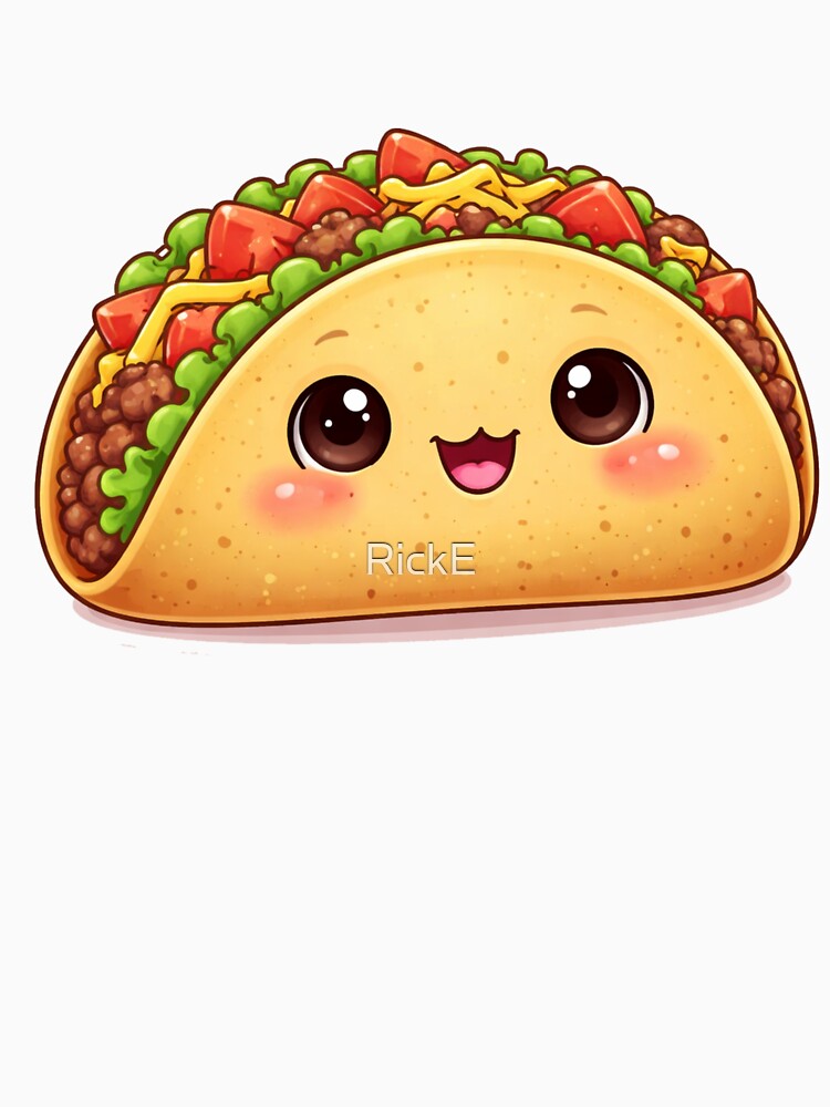 Kawaii Taco Cute Cartoon Food Sticker for Kids & Food Lovers by RickE