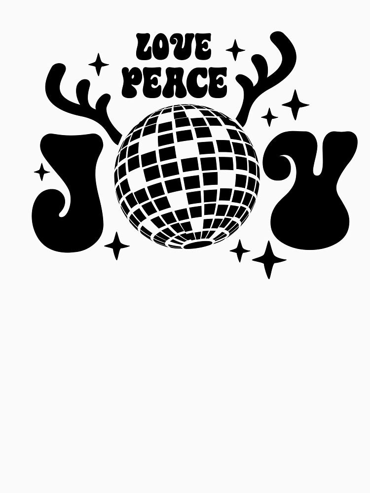 Love Peace Joy Disco Ball Reindeer in black by Susan-Marie220