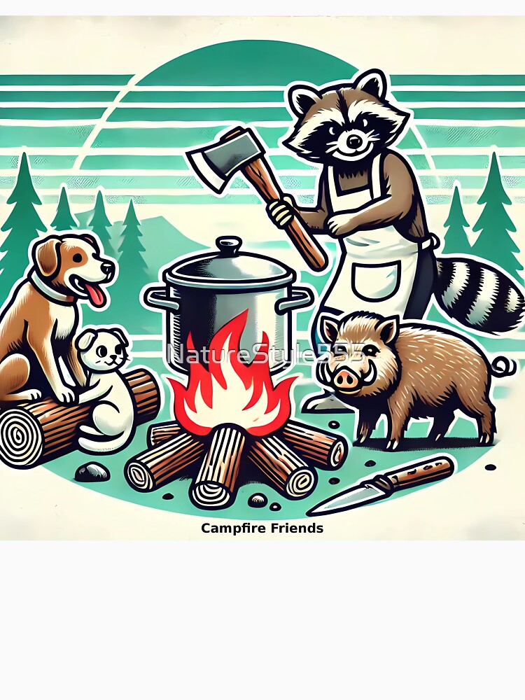 Campfire Friends: Retro Wilderness Companions by NatureStyle555