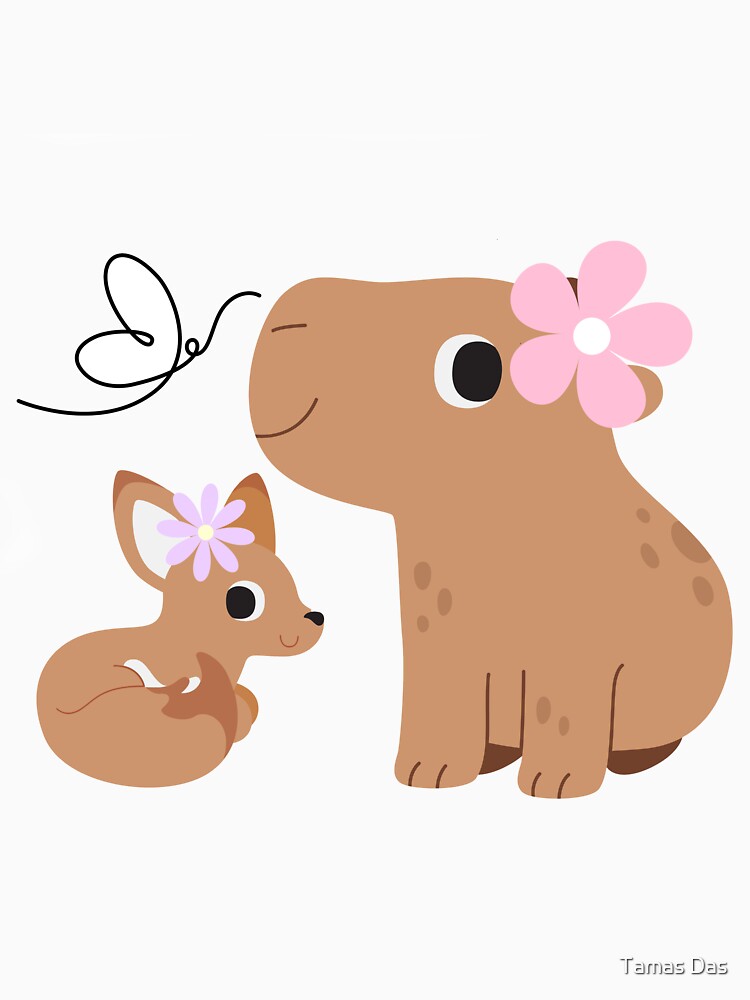Cute Capybara And Fox by Tamas Das