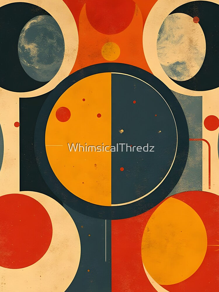Solar Rhythm – Bauhaus Pop Art Sun, Moon Abstract by WhimsicalThredz