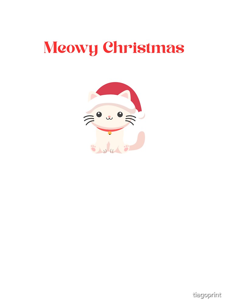 Meowy Christmas | Cute Cat in Santa Hat by tiagoprint