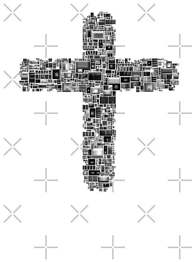 Digital Faith – Cross Made of Keyboard Keys by Alphakenon