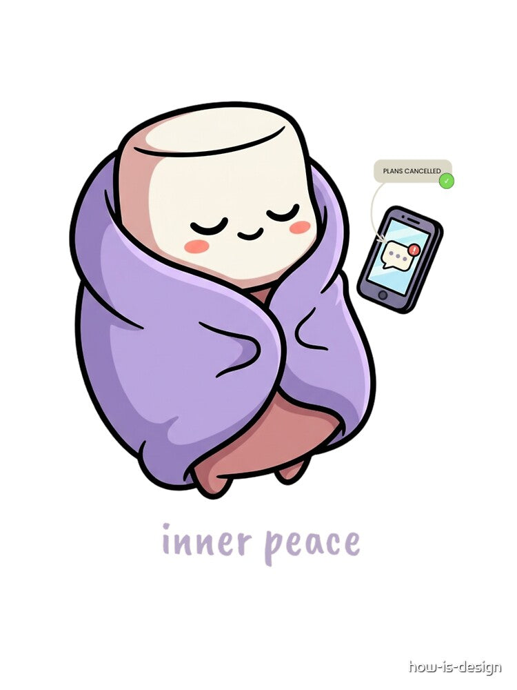 Inner Peace Plans Cancelled Funny Introvert Blanket T-Shirt by how-is-design