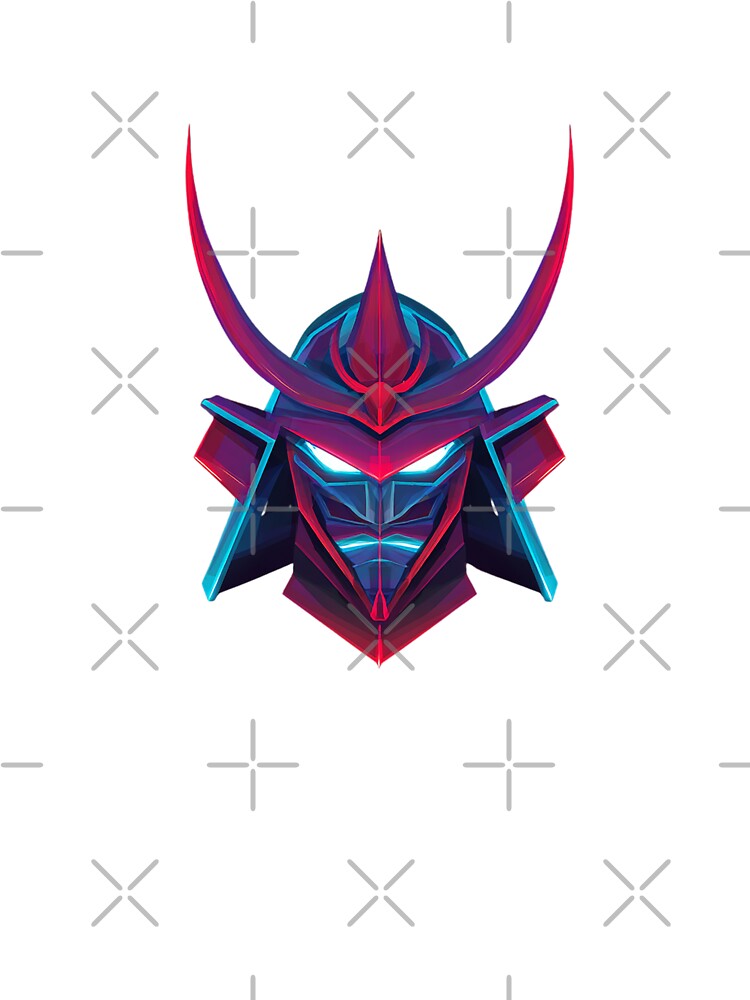 Cyber Samurai Helmet – Neon Glowing Warrior Mask by Alphakenon