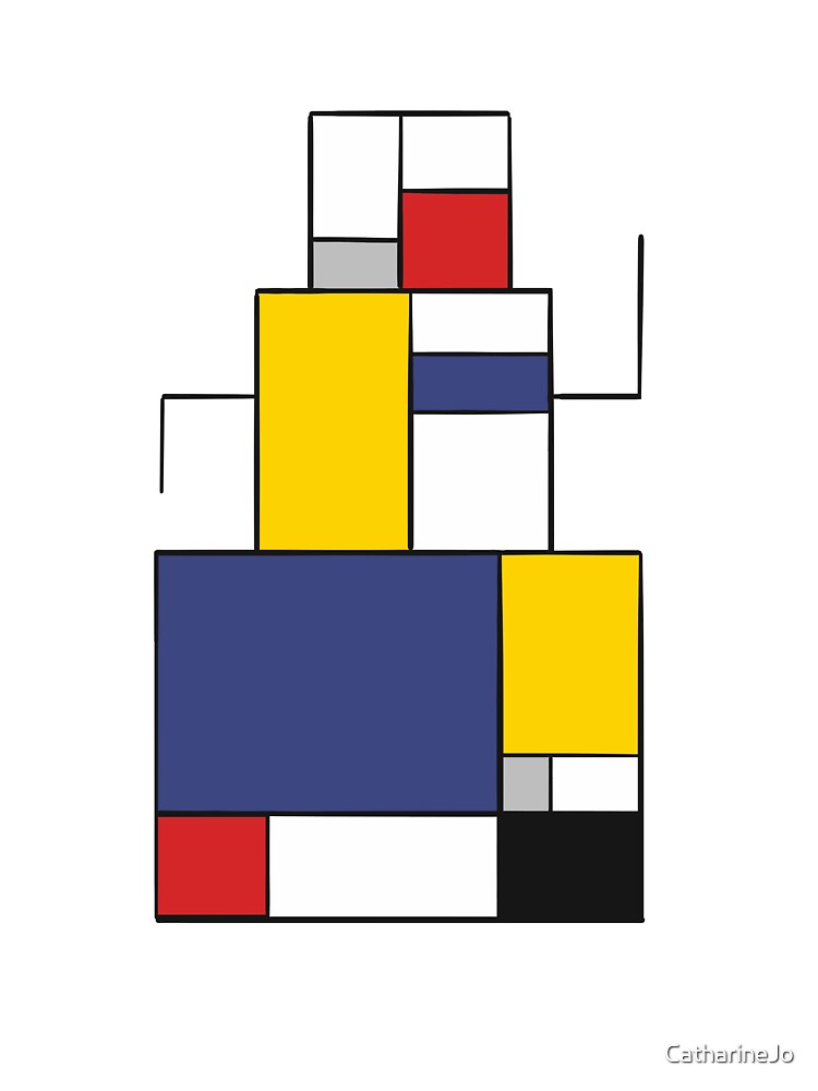 Color Block Style Snowman by Katie Morris Art